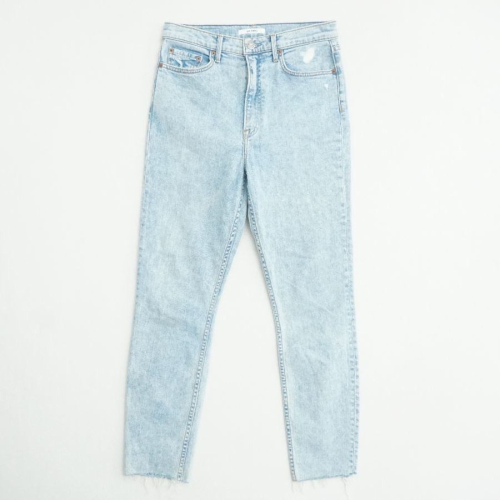GRLFRND SHR Karolina High Rise Slim Fit Cropped Light Wash Jeans Size 28